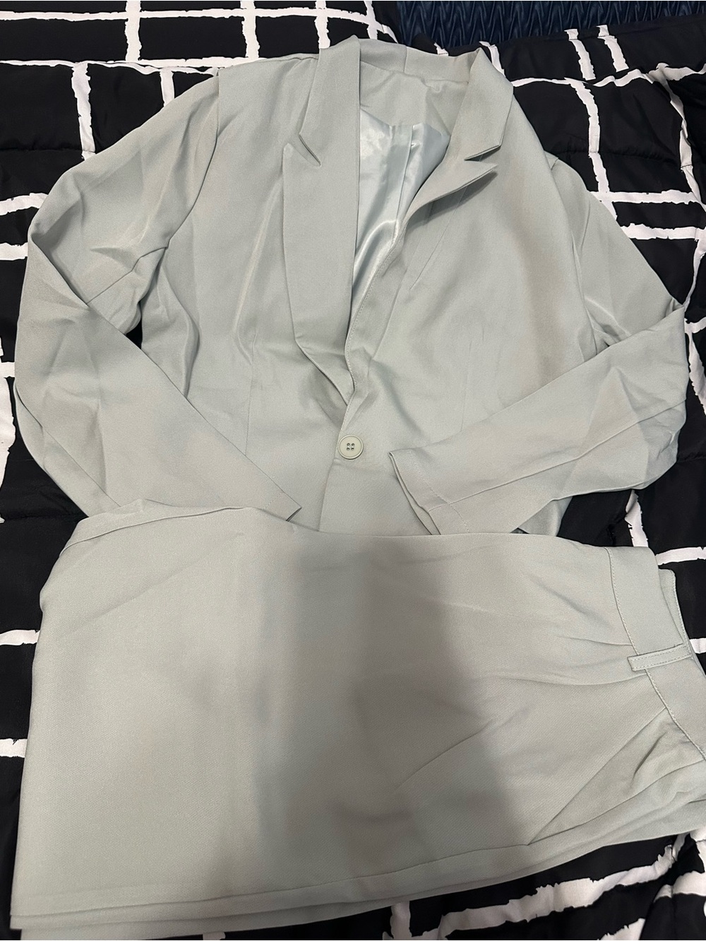 SHEIN Light Sage Tailored Blazer and Pants Set